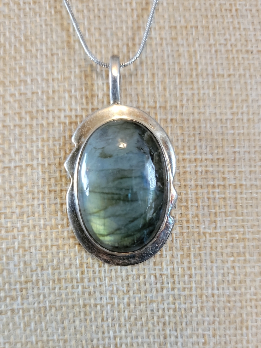 Sterling Silver Labradorite Pendant Necklace